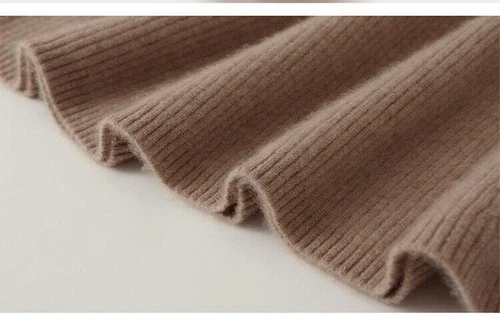 Pullover Half-turtleneck Wool Knitted Dress Women's Mid Length Cashmere Sweater - Bild 7 von 20