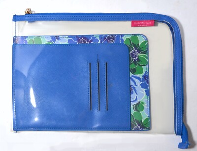 Isaac Mizrahi Clear Pouch Travel Passport Document Organizer Designer Accessory