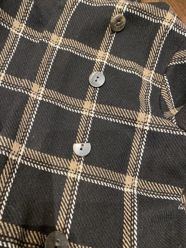 A Bird Girls Black Plaid Ruffled Coat Size 10 NWOT - Picture 5 of 8