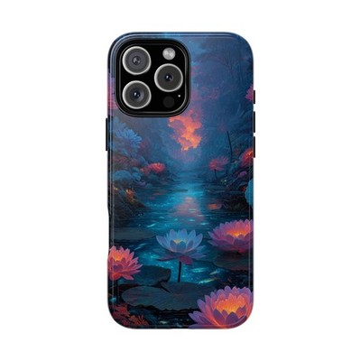 For iPhone / Galaxy / Pixel | Phone Ink Case - Lotus Fantasy Lagoon Night