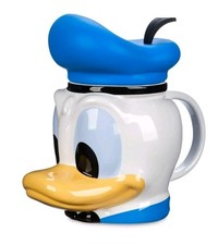 90th Anniversary Large Disney Donald Duck Mug Silicone Rubbery SailorHat Lid New