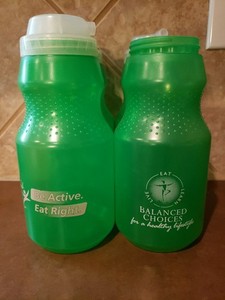 Lot Of 4 Green Water Bottles Eat-Live-Learn