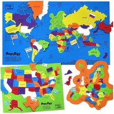 Mapology World Map Puzzle with Flags, Capitals,