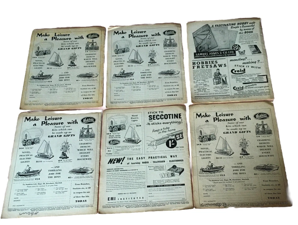 46 x 1957 Hobbies Weekly Magazines_Modellers_Fretworkers_Home Craftsmen_Plans - Image 3 of 4
