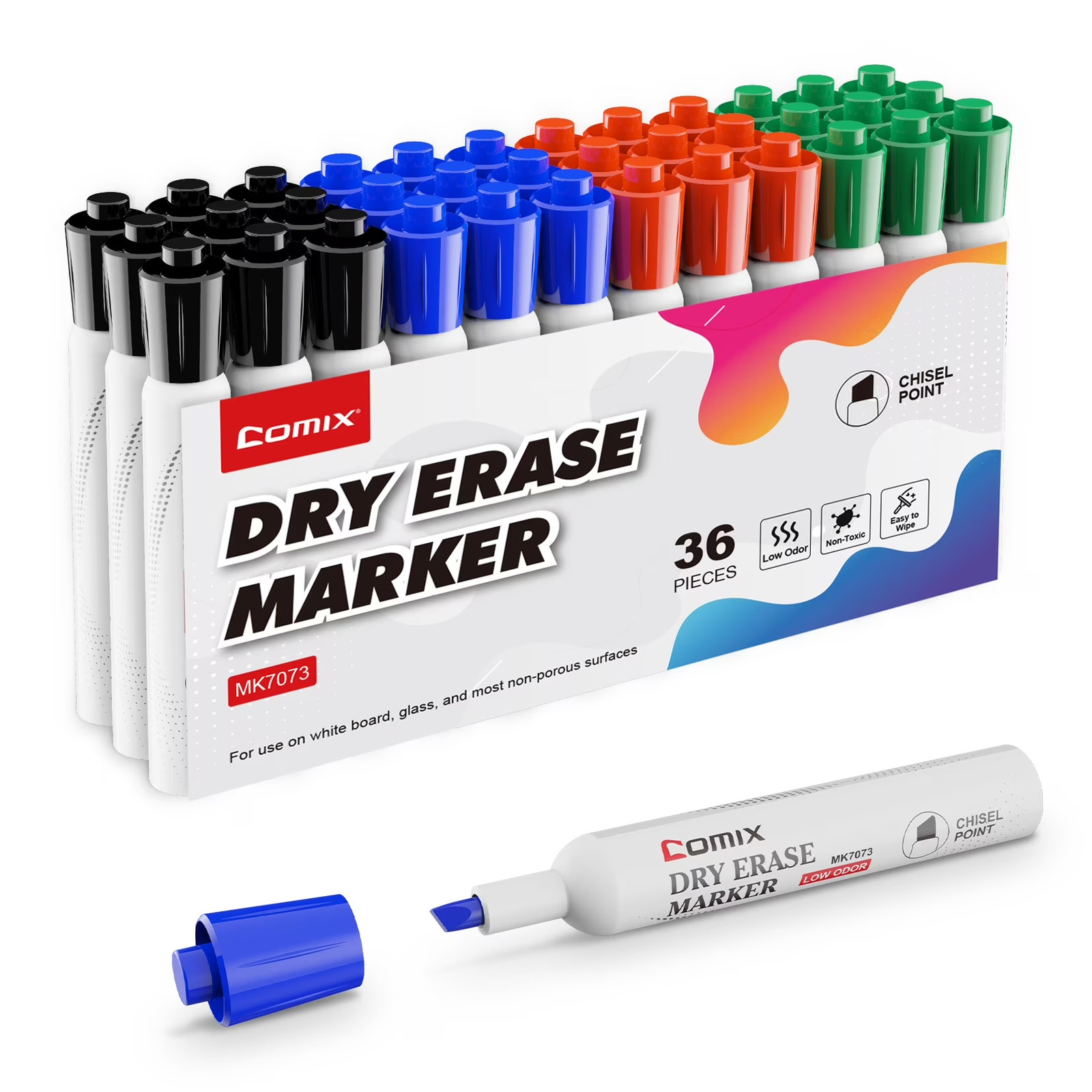 Comix MK7073SS Dry Erase Marker Chisel Tip Low Odor Non Toxic 36 Bulk 4 4490₽