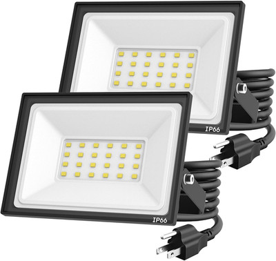 2-Pack 30W LED Flood Lights Outdoor   5400 Lumens Super Bright Security Lighting