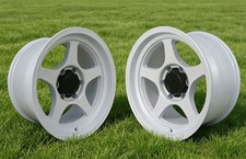 2 Pack Falcon 17 X 9 Inch Wheels Full Glossy White T2 Series 6-lug Wheel