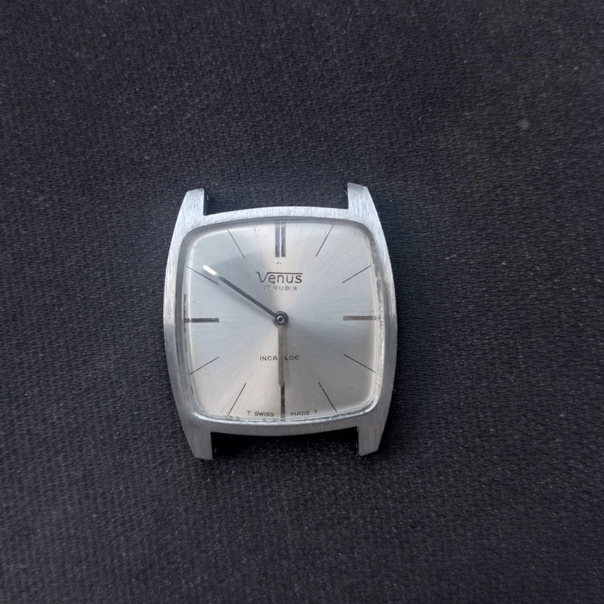 Montre Vintage VÉNUS Super Mecanic - Mouvement Mécanique Manuel, Style Classique Argenté