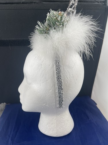 Diadema Fascinator navideña hecha a mano tocado cuentas bayas fiesta única - Imagen 5 de 15