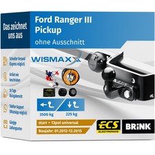 ANHÄNGERKUPPLUNG für Ford Ranger III 12-15 starr BRINK +13pol ESatz ABE