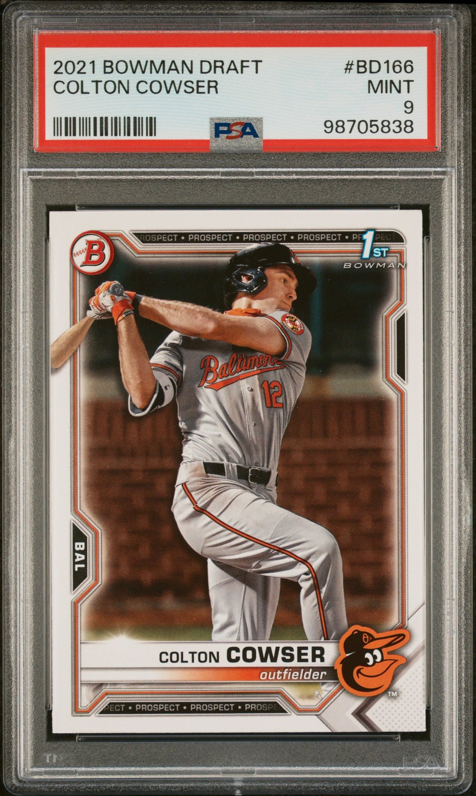 2021 BOWMAN DRAFT #BD166 COLTON COWSER PSA 9