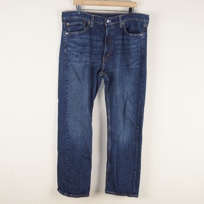 Levis 505 Regular Fit Dark Wash Blue Jeans Mens Sz 38 x 30
