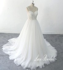 Gorgeous beading wedding dress wedding dress 32-60 buttons to measure lace up