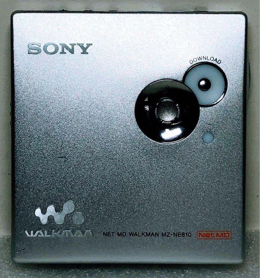 SONY Net MD WALKMAN portable player MZ-NE810 Silver Aluminum body Japan Used - Image 3 of 4