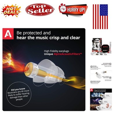 Alpine MusicSafe Pro: High-Fidelity Earplugs for Musicians with Interchangeab...