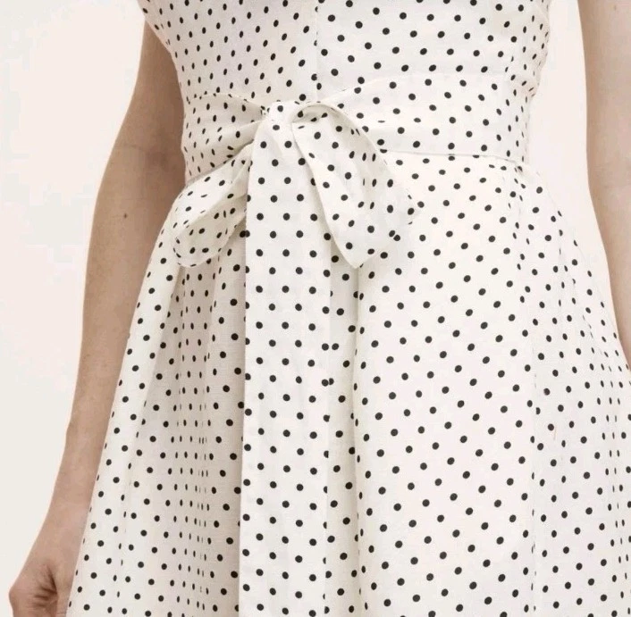 Abito donna Kate Spade New York midi a pois XL retrò preppy rockabilly anni 50