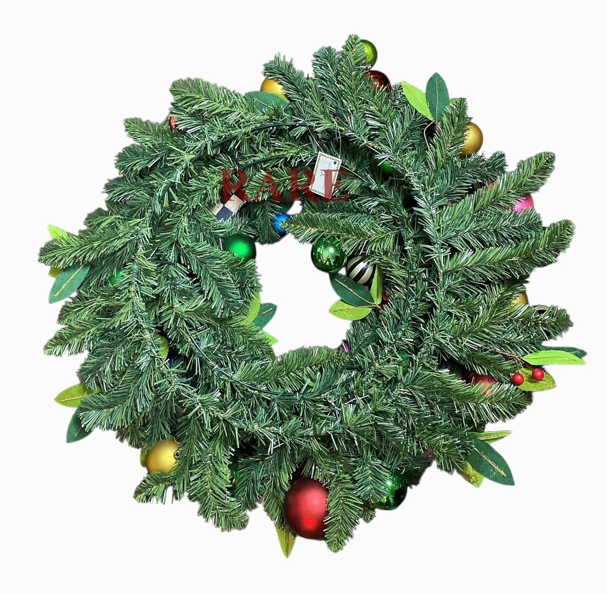 MacKenzie-Childs Courtly Check Ribbon Jubilee Christmas Wreath New