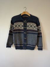 Vintage 70s Lofoten Sportswear Wool Cardigan Sweater Fair Isle 42 Medium