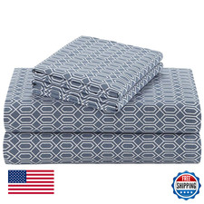 Comfort Spaces 100 Cotton Sheet Set Breathable, Lightweight, Soft with 14" Elas