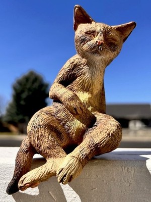 Creations By Carole Brown Tabby Cat Shelf Sitter Figurine