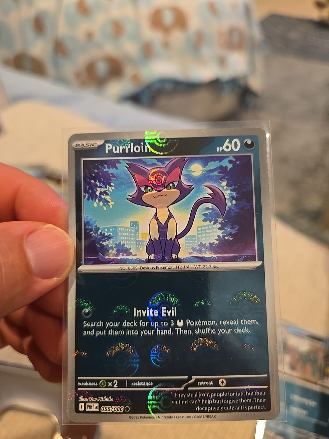 Pokémon TCG - Purrloin 55/86 Pokeball Reverse - Pack Fresh - White Flare 2025