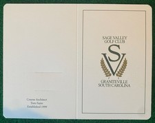 Sage Valley Golf Club Scorecard (New & Unused...