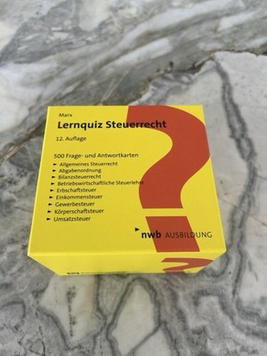 Lernquiz Steuerrecht 12. Auflage nwb 978-3-482-68472-2