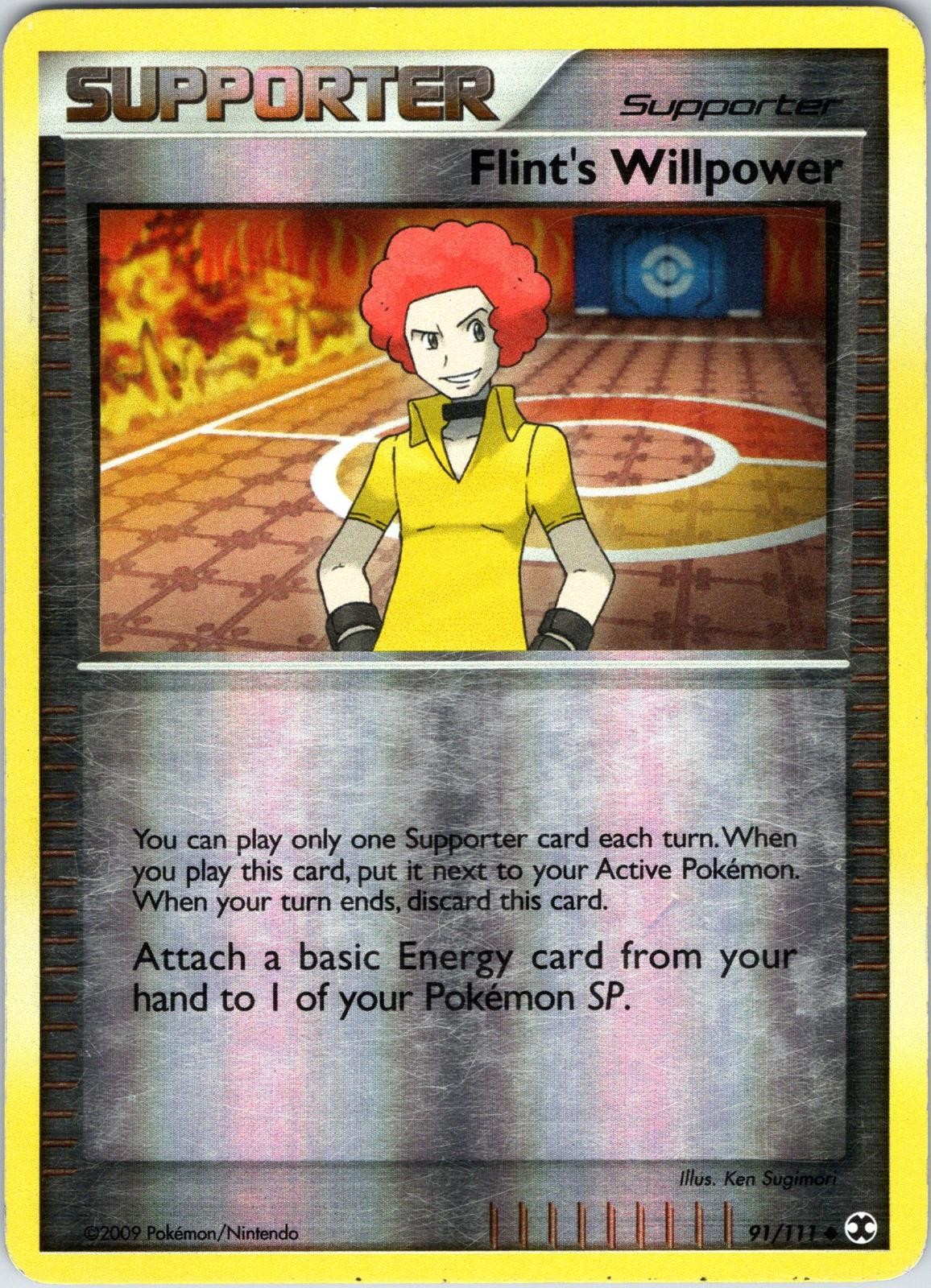 Flint's Willpower 91/111 Uncommon Rising Rivals Pokemon Reverse Holo MP