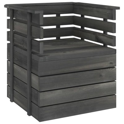 Gartensessel Sessel Sofa Gartenmöbel Gartensofa Massivholz Dunkelgrau vidaXL