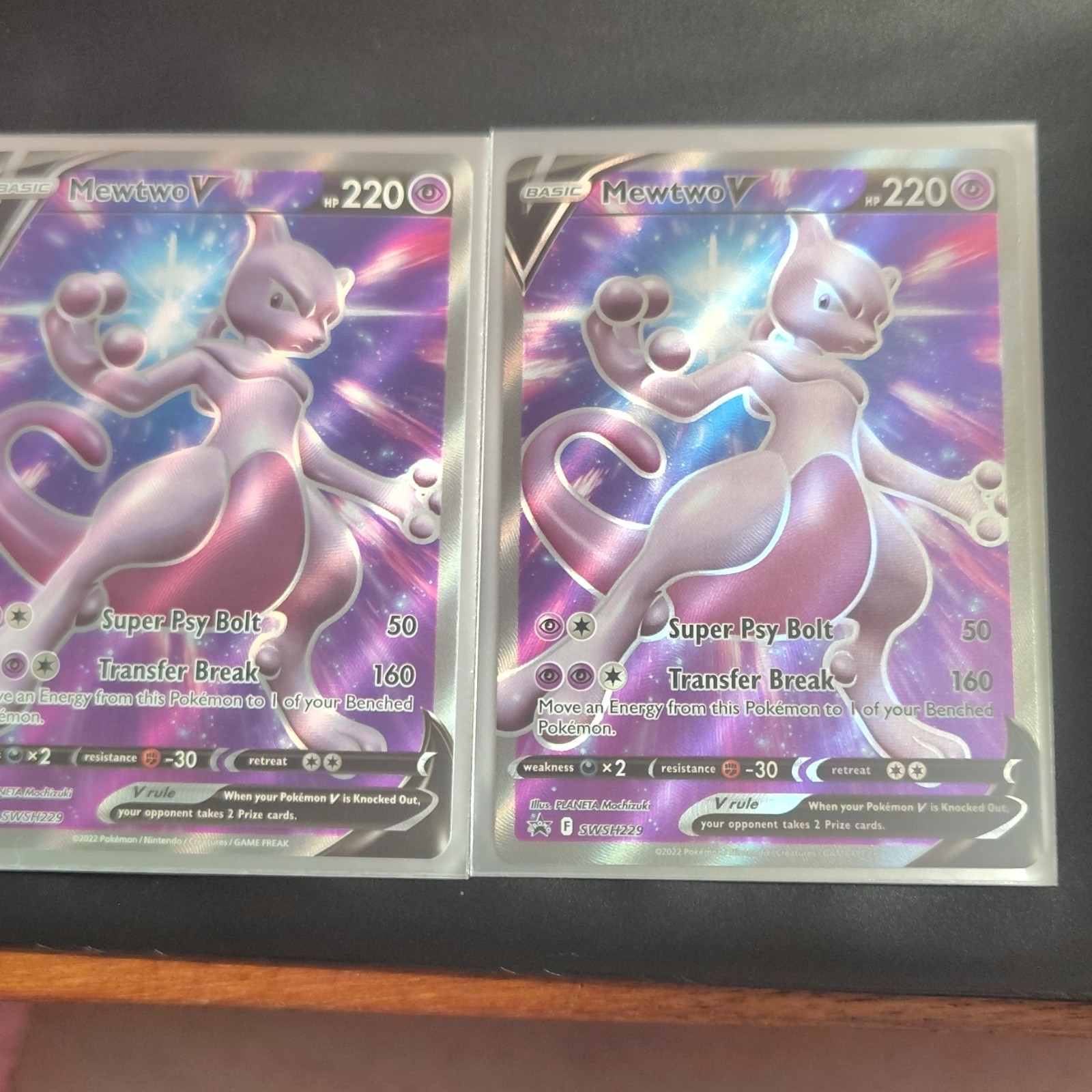 Nintendo Pokémon TCG Mewtwo V SWSH229 Black Star Promo Holo Lot - 2 Cards