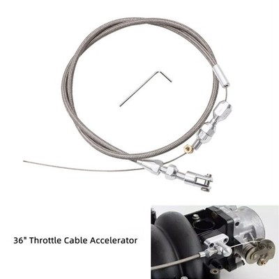 36'' Length Adjustable Car Throttle Cable Accelerator Cable Replacement Silver