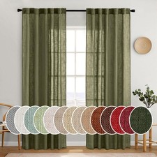 MIULEE Light Olive Green Linen 52"W x 84"L Pack of 2 ,