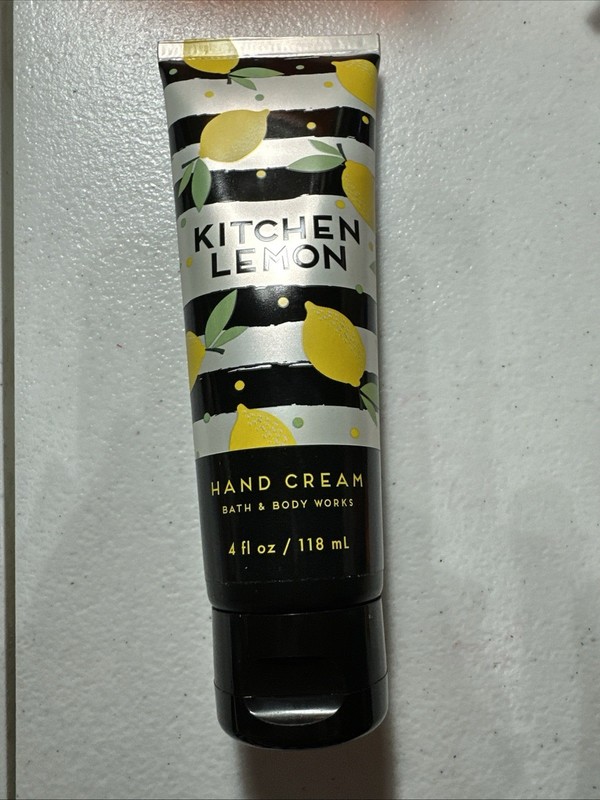 NEW Bath & Body Works KITCHEN LEMON Hand Cream 4 Oz Large Size - Ships For FREE!