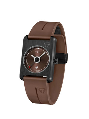 TOMI Herren Uhr Quarz Quadratisch Minimalistisch Schwarz Magnetverschluss