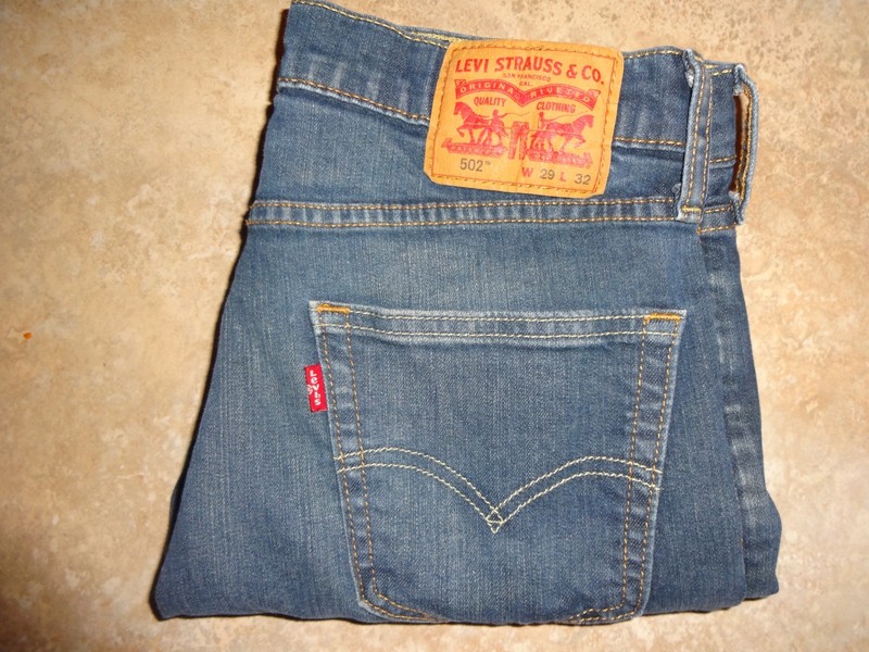 Levi's Original 502 Regular Fit Straight Leg Men's Blue Jeans 29 x 32 Blue Denim