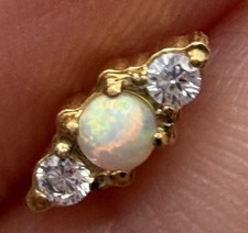 Titanium Opal Flat Back Ear Post Stud 1.00mm 18g