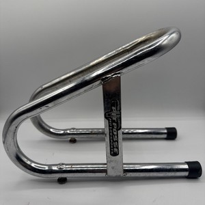 Pit Posse Motorcycle Universal Removable Wheel Chock Chrome Color 5” Wide