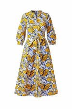 Talbots Poplin Shirtdress Colorblock Leaves | Size 6 | New