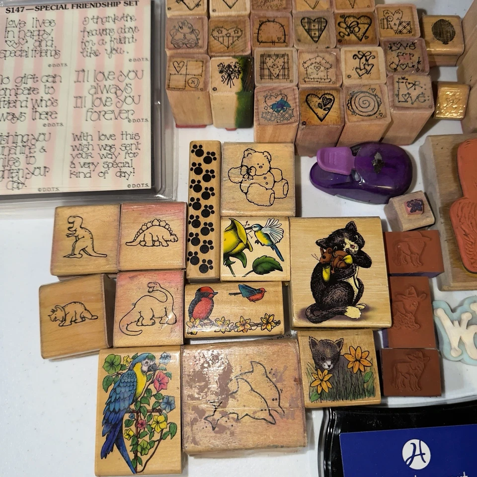 Enorme LOTE 170 Estampillas de Goma Madera Vintage Temas Mixtos - MONTADO EN MADERA **LEER DESCRIPCIÓN Foto 4 de 4