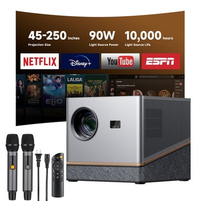 Moukey MTV30 Projector Karaoke Machine All-in-One PA System Dual 4'' Woofer 40W