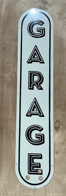 Vintage Garage Neon Skin Gas & Oil Porcelain Enamel Sign 60x12''.