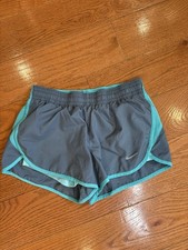 Nike Dri-FIT Tempo Running Shorts Gray Teal Trim Women  s Small