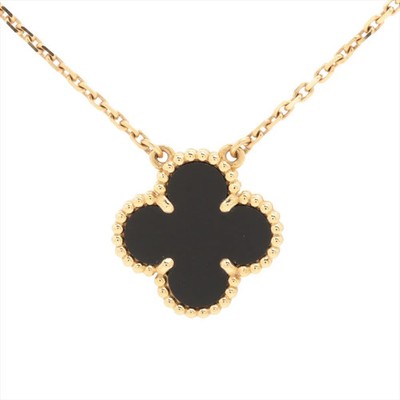 Van Cleef & Arpels Vintage Alhambra Onyx Halskette 750 (YG) 5,4g