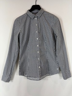 MARC O'POLO Stretch Shirt Women's SMALL Button Up Spread Collar Patterned