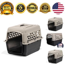 Vari Dog Kennel Portable Pet Carrier Taupe Black 28in Dog Crate