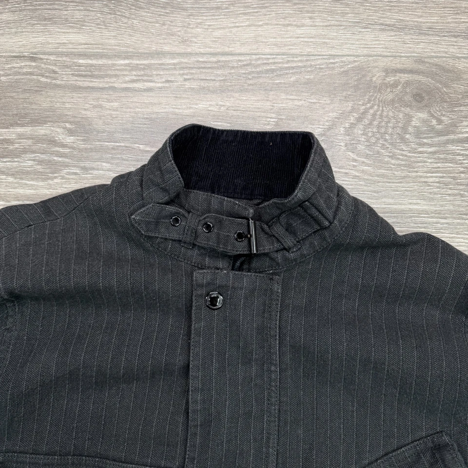 Chaqueta Armani Exchange Para Hombres Grande a Rayas Utilidad Abrigo de Campo Cinturón Acetato Foto 2 de 4