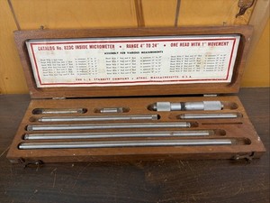 Vintage Starrett Inside Micrometer Set 823C Range 4"-24"