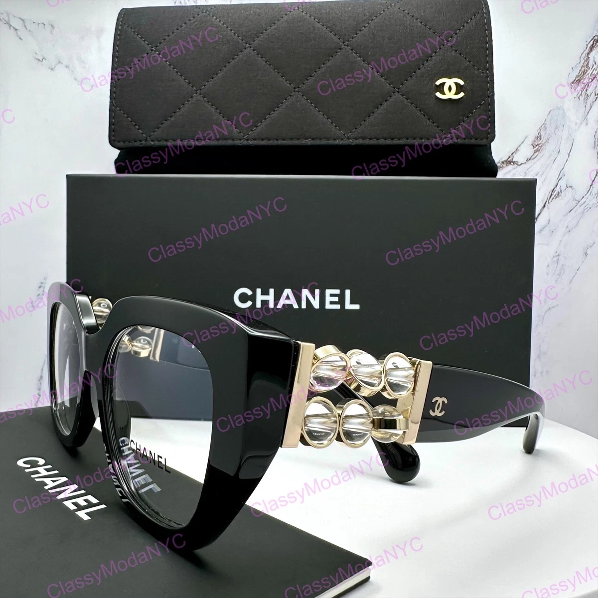CHANEL Black Clear Sunglasses for Women for sale | eBay