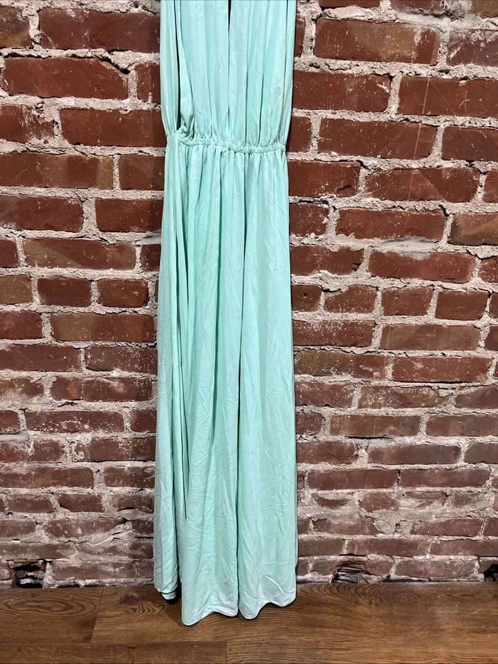 John Kloss for Cira Camisón Años 70 Pequeño Verde Nylon Lencería Vestido Largo Foto 4 de 4