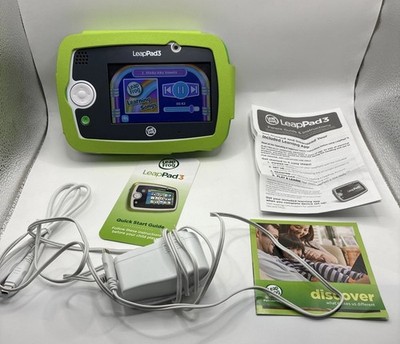 LeapFrog LeapPad3 Green Tablet Tested Excellent Charger Stylus Case Manuals USB